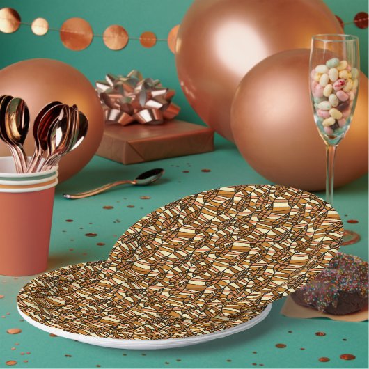 Assiettes en papier rétro automne (Multi)