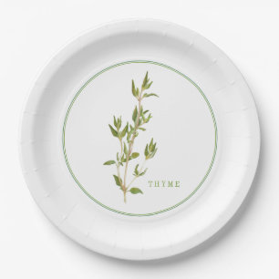 ASSIETTES EN PAPIER RONDES 9" THYM FRESH