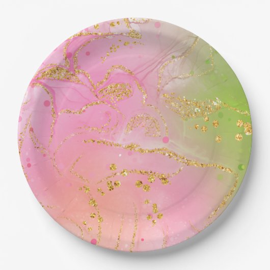Assiettes en Papier Rondes Tendance pour Célébrati (Devant)
