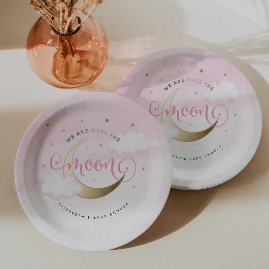 Assiettes en papier Rose Clair de Lune