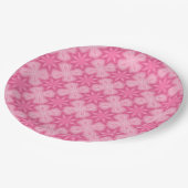 Assiettes en papier rose et blanc (Angle)