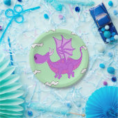 Assiettes en papier rose mignon dragon (Fête)