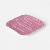 Assiettes en papier rose pour Félicitations de Mar (Angulaire)