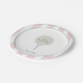 Assiettes en papier rose pour soirée de golf (Angle)