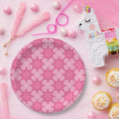 Assiettes en papier roses et blanches (Fête)