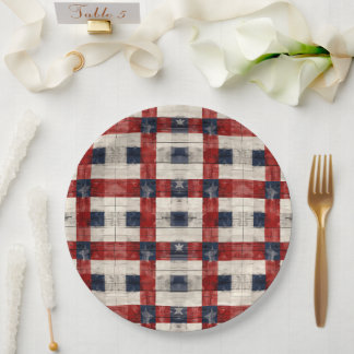 Assiettes en Papier Rouge Blanc Bleu Americana