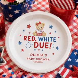 Assiettes en papier Rouge Blanc Dû