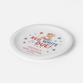 Assiettes en papier Rouge Blanc Dû (Angle)