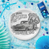 Assiettes en papier Route 66 (Fête)