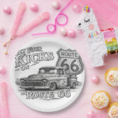 Assiettes en papier Route 66 (Fête)
