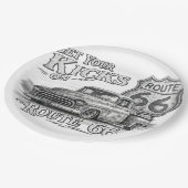 Assiettes en papier Route 66 (Angle)