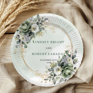 Assiettes en papier Rustique Boho avec feuillage e
