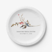 Assiettes en papier rustiques botaniques pour douc (Devant)