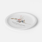 Assiettes en papier rustiques botaniques pour douc (Angle)