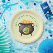 Assiettes en papier Saint-Patrick Pot d'or Joyeux (Fête)