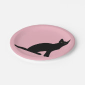 Assiettes en papier silhouette de chat (Angle)