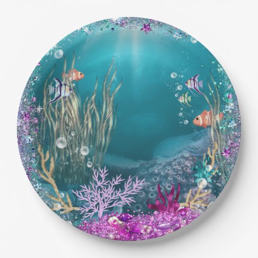 Assiettes en papier Sous la Mer (Devant)