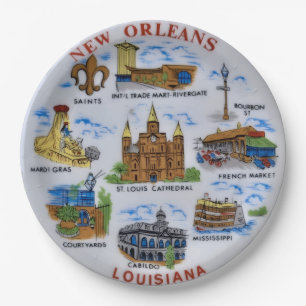 Assiettes en papier souvenir de La Nouvelle-Orléan