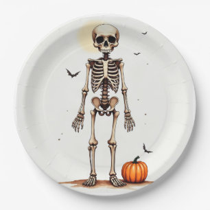 Assiettes en papier squelette d'Halloween