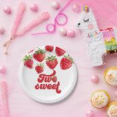 Assiettes en papier Strawberry Two Sweet 2ème anni (Fête)