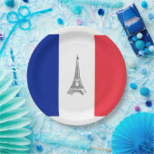 Assiettes en papier sur le thème de la Tour Eiffel (Fête)