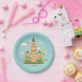 Assiettes en papier sur les monuments de Londres e (Fête)