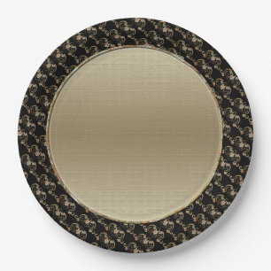 Assiettes en papier symbole chauve-souris chinois