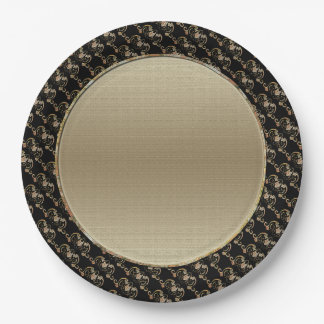 Assiettes en papier symbole chauve-souris chinois
