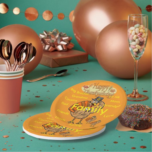 Assiettes en papier Thanksgiving (Multi)