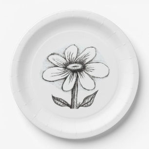 assiettes en papier thématiques pour elle avec mar