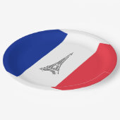 Assiettes en papier thème français de la Tour Eiff (Angle)