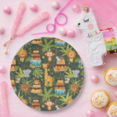 Assiettes en papier thème jungle pour anniversaire (Fête)