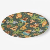 Assiettes en papier thème jungle pour anniversaire (Angle)