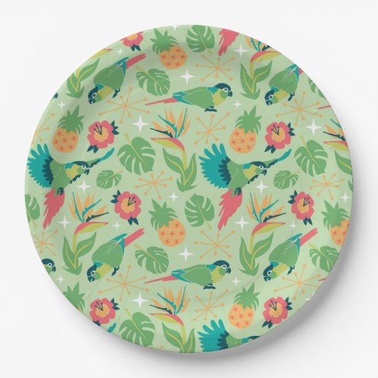 Assiettes en papier Tiki Parrot (Devant)