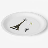 Assiettes en papier Tour Eiffel Noël de Paris (Angle)