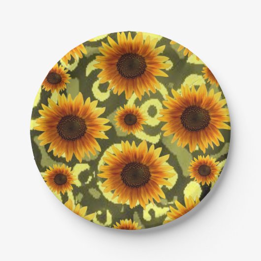Assiettes en papier Tournesols (Devant)
