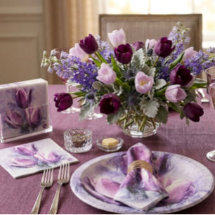 Assiettes en papier Tulipes Violettes