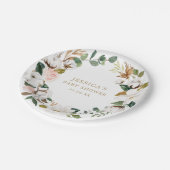 Assiettes en papier verdure de magnolia (Angle)