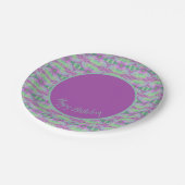 Assiettes en papier vert citron, violet et sarcell (Angle)