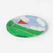 Assiettes en papier vert de parcours de golf (Angle)