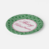 Assiettes en papier vert Joyeux Noël (Angle)