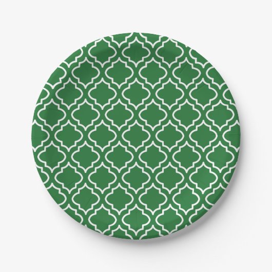 Assiettes en papier vert pour Noël (Devant)