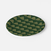 Assiettes en papier vert Trinity Knot (Angle)