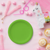 Assiettes en papier vert uni. (Fête)