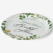 Assiettes en papier vertes et oiseaux (Angle)