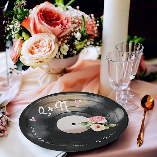Assiettes en papier vinyle à motif floral aquarell