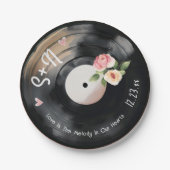 Assiettes en papier vinyle à motif floral aquarell (Devant)