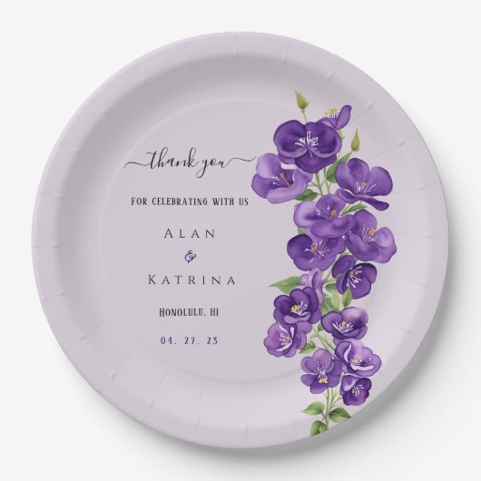Assiettes en Papier Violettes Violet Foncé (Devant)