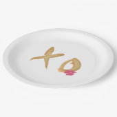 Assiettes en papier XO pour étreinte et baiser sur (Angle)