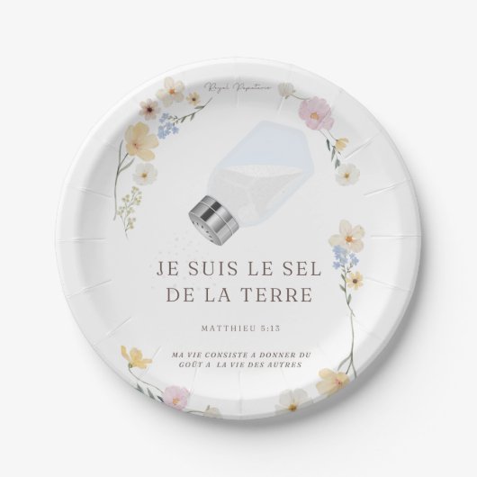 Assiettes jetables chrétiennes – « Sel de la terre (Devant)